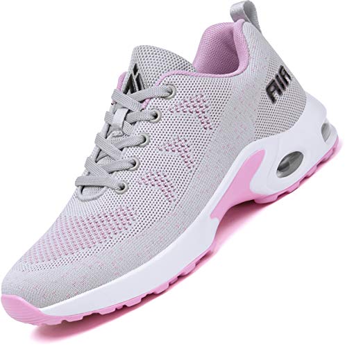 Mishansha Air Zapatos de Running Mujer Antideslizante Zapatillas de Deportes Femenino Ligeros Calzado Jogging Gimnasio Sneakers Gris, Gr.38 EU