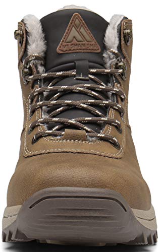 Mishansha Hombre Botas de Nieve Invierno Botines Senderismo Impermeables Deporte Trekking Zapatos Fur Forro Aire Libre Boots,New Amarillo 43 EU