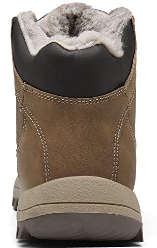 Mishansha Hombre Botas de Nieve Invierno Botines Senderismo Impermeables Deporte Trekking Zapatos Fur Forro Aire Libre Boots,New Amarillo 43 EU