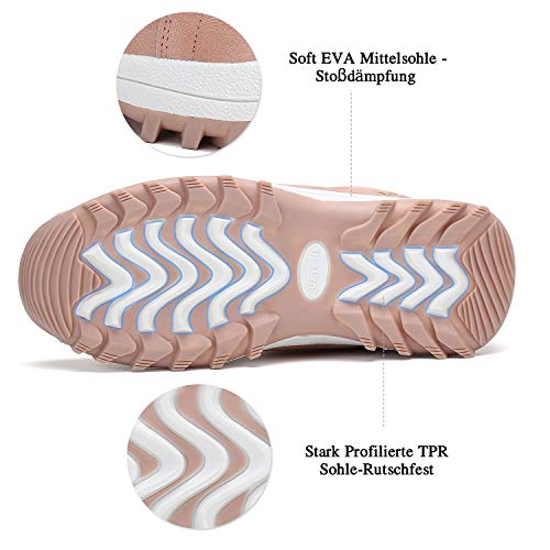 Mishansha Mujer Botas de Nieve Mujer Botines Zapatos Senderismo Impermeables Deportes Trekking Zapatos Impermeable Botas de Invierno Fur Forro Aire Libre Boots Rosa 41 EU