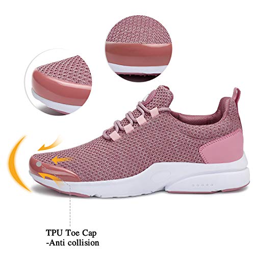Mishansha Zapatillas de Masculino Femenino Ligero Suave Malla Transpirable Lace Up Zapatos para Caminar Gimnasia Trainers Primavera Verano 2020 Cómoda Atléticos Calzados, Sneaker Rosa 36