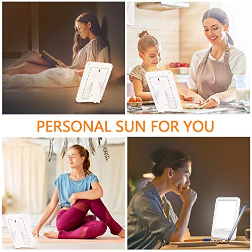 Misiki Lámpara Terapéutica 10000 Lux Sin UV Lámpara de luz Diurna Natural USB Portátil LED Lampara Luminoterapia 3 Niveles de Brillo y Temporizador de 60 min para el Trastorno Afectivo