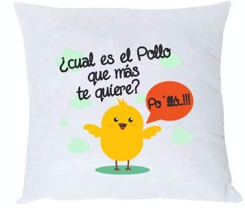 Misorpresa Cojin Frase Cual es el Pollo Que mas te Quiere? Po-llo! Regalo San VALENTN Regalo ROMANTICO
