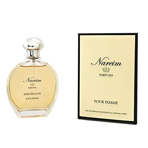 MISS BILLION EAU DE PARFUM 28 DE NAREIM PARFUMS - PERFUMES DE MUJER -VAPORIZADOR 100ML- PERFUME DE LARGA DURACIÓN ELABORADO CON UN ALTO PORCENTAJE DE ESENCIAS AROMATICAS - BELLEZA MUJER