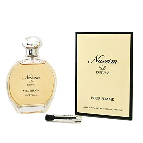 MISS BILLION EAU DE PARFUM 28 DE NAREIM PARFUMS - PERFUMES DE MUJER -VAPORIZADOR 100ML- PERFUME DE LARGA DURACIÓN ELABORADO CON UN ALTO PORCENTAJE DE ESENCIAS AROMATICAS - BELLEZA MUJER