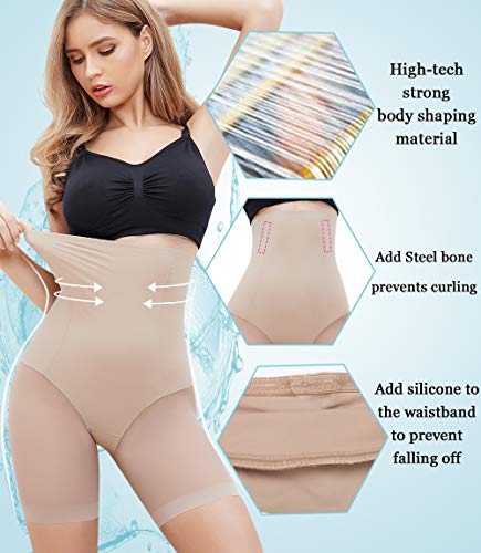 MISS MOLY Moldeadora Braga Faja Reductora Adelgazantes Braguita Moldeadora Cintura Alta Pantalones Body Moldeador sin Costuras Body Shaper Elástico Cómodo Lenceria para Mujer