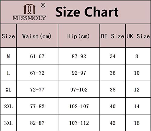 MISS MOLY Mujer Braguita Moldeadora Faja Reductora Cintura Alta Adelgazar Lencería Levanta Gluteos Shapewear Levanta Gluteos