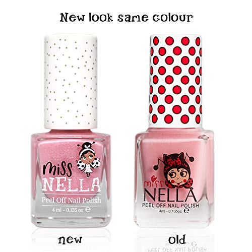 Miss Nella Cheeky Bunny Special Pink Glittery Nail Polish for Kids with Peel-off Water Based Formula by MissNella