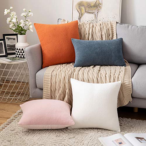 MIULEE 2 Unidades Fundas de cojín para sofá Almohada Caso de Diseño Compuesto de Polar Fleece Cómodo Decoración para Habitacion Juvenil Sofá Comedor Cama Dormitorio Oficina 30 x 50cm Rosa