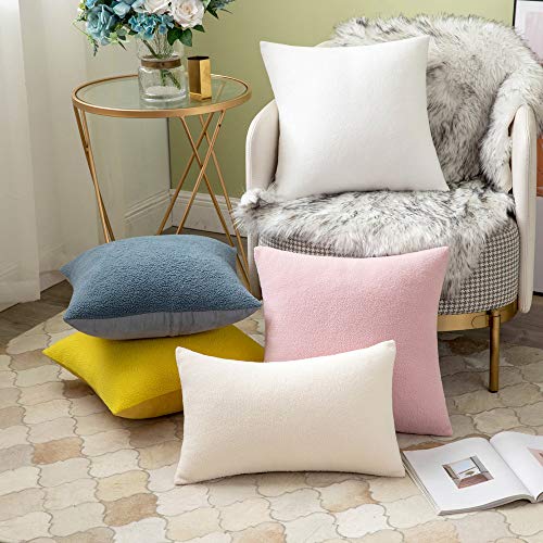 MIULEE 2 Unidades Fundas de cojín para sofá Almohada Caso de Diseño Compuesto de Polar Fleece Cómodo Decoración para Habitacion Juvenil Sofá Comedor Cama Dormitorio Oficina 30 x 50cm Rosa
