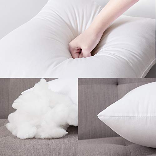 MIULEE Relleno de Cojines 4 Piezas Almohada Suave Mullido y Suave para Funda de Cojines Decoración Poliéster y Algodón Antialérgico Indeformable Cojines para Sófa Dormitorio Cama Hogar Blanco 50x50cm