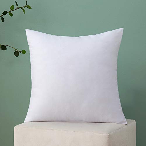 MIULEE Relleno de Cojines 4 Piezas Almohada Suave Mullido y Suave para Funda de Cojines Decoración Poliéster y Algodón Antialérgico Indeformable Cojines para Sófa Dormitorio Cama Hogar Blanco 50x50cm