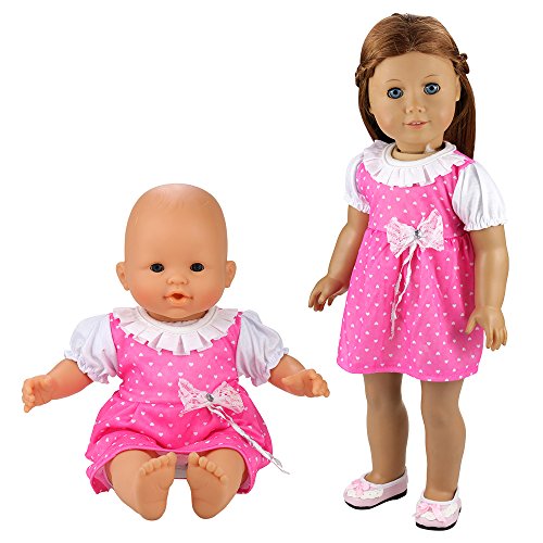 Miunana 5X Vestidos Verano Casual Ropas Fashion para 14- 18 Pulgadas Muñeca bebé 36 cm Doll 18 Pulgadas American Girl Doll
