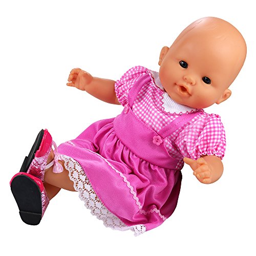 Miunana Vestidos Muñecas Verano Casual Ropas Fashion para 14- 18 Pulgadas Muñeca bebé 35 -45 cm Doll 18 Pulgadas American Girl Doll (3x Vestidos + 3x Zapatos Muñeca)