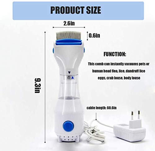 Mixbeek Eléctrico Piojos Peines, Peine De Piojos Eléctrico, Peine De Cepillo Eléctrico Herramienta De Limpieza De Mascotas Filtro De Captura Tratamiento No Invasivo Sin Químicos