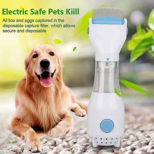 Mixbeek Piojos Peine, Limpiador De Vacío Eléctrica Mascota De Pelo Filtro, Profesional De Piojos Útiles De Limpieza