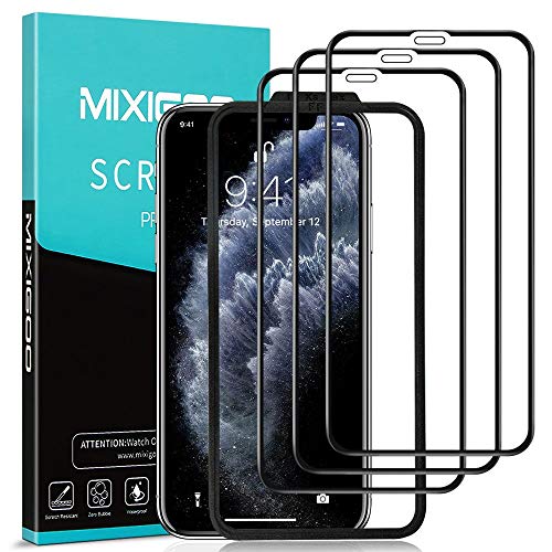 mixigoo 3 Piezas Protector Pantalla para iPhone 11 Pro MAX, Cristal Templado iPhone XS MAX Cobertura Completa Vidrio Templado iPhone 11 Pro MAX -6,5