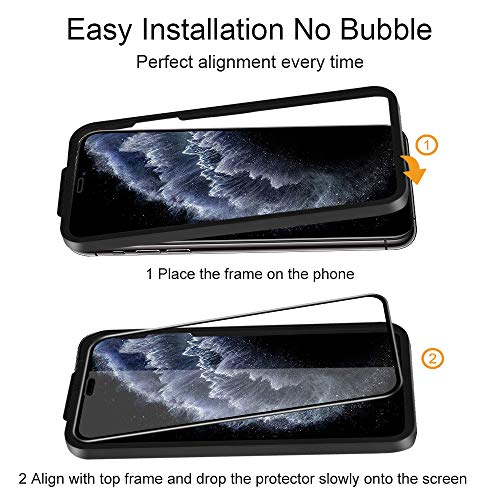 mixigoo 3 Piezas Protector Pantalla para iPhone 11 Pro MAX, Cristal Templado iPhone XS MAX Cobertura Completa Vidrio Templado iPhone 11 Pro MAX -6,5