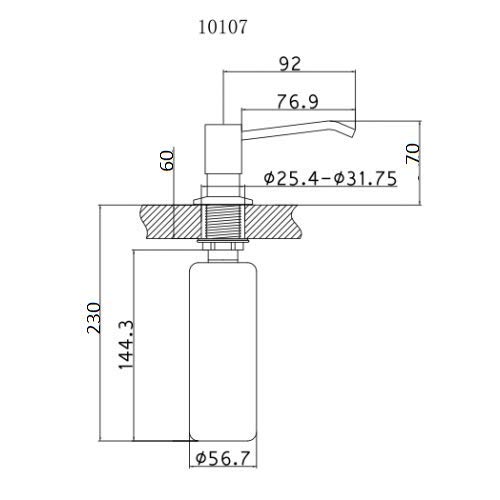 Mizzo - Dispensador de jabón (acero inoxidable), color negro mate