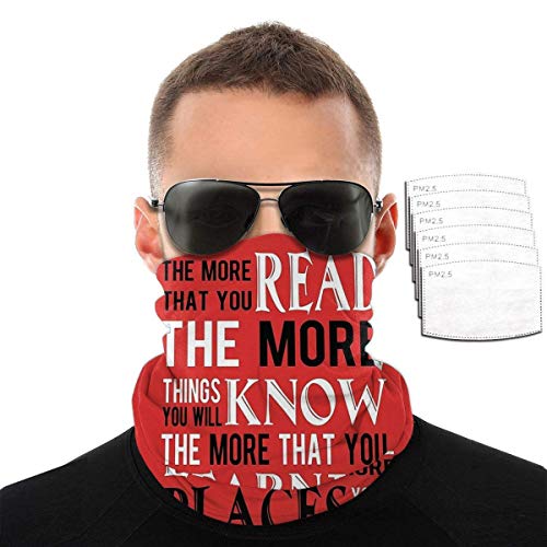 mjmhvfhtgdcgdcx Dr Suess The Places I'Ll Go Face Cover Bandanas Balaclava con 6 filtros