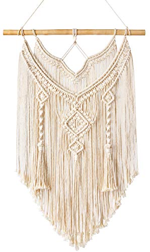 Mkouo Macramé Colgar en la Pared Driftwood Decor Boho Chic Bohemia Decoración de casa Tejida, 17" W x 26" L