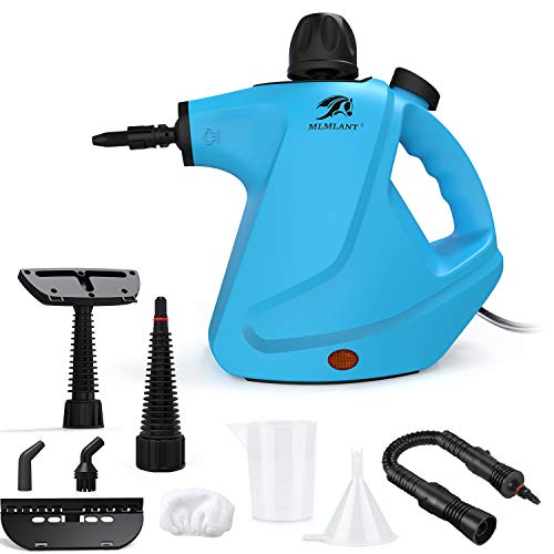 MLMLANT Limpiador de Vapor presurizado de Mano, 450ml 1050W y 9 Accesorios,Vaporeta Portátil y Manual de Alta Presión