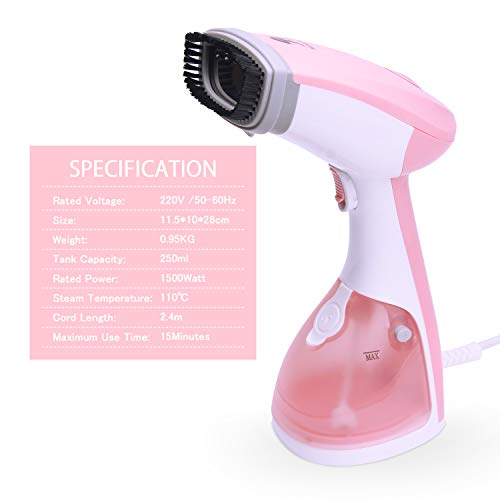 MLMLANT Plancha de Vapor, Plancha para Ropa, Uso Doble, Plancha de Vapor Vertical & Planchado Horizontal, 1500W, calienta en 30 Segundos, Plancha de Viaje, hogar y Viaje (Rosa)