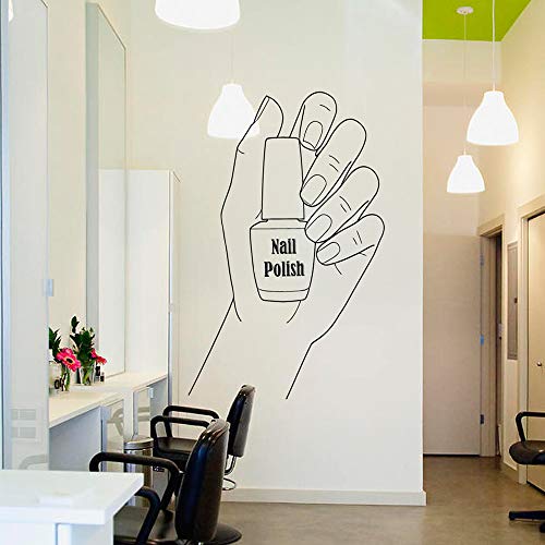 mlpnko Etiqueta de la Pared de Esmalte de uñas Nail Salon Vinyl Sticker Nail Manicure Decoración de la Pared Artista Decoración del hogar Idea Pedicure Salon Decal 75x113cm