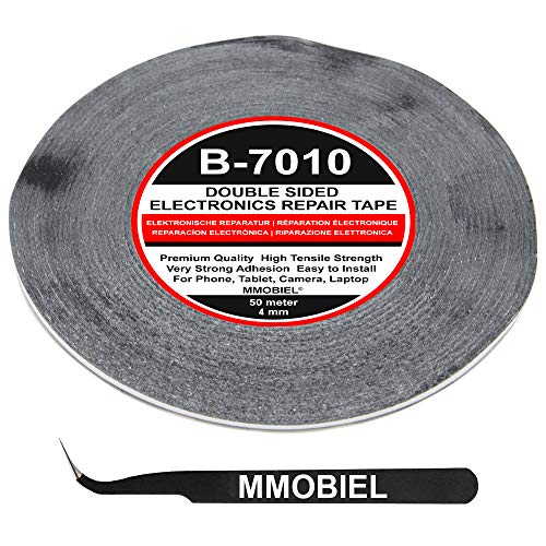 MMOBIEL 3 mm Cinta adhesiva fuerte doble cara. Rollo Longitud: 50m (Negro) para reparar teléfonos inteligentes y tablets