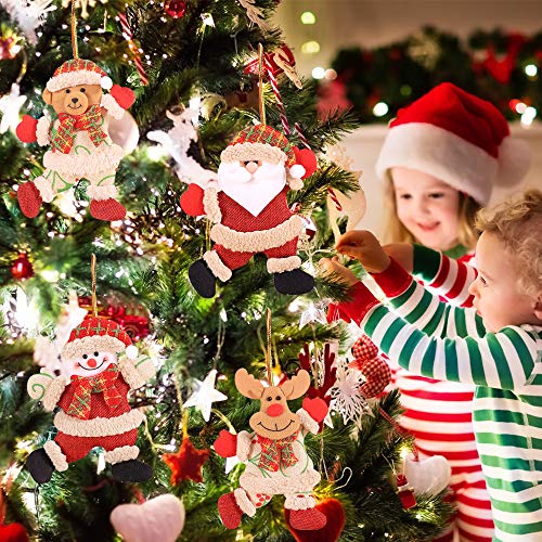 MMTX Adornos navideños Decoraciones, Navidad Decoración Colgante Papá Noel Muñeco de Nieve Reno Muñeco para árbol de Navidad Colgante Mesa Chimenea Decoración para Fiestas navideñas Regalos