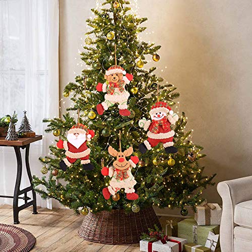 MMTX Adornos navideños Decoraciones, Navidad Decoración Colgante Papá Noel Muñeco de Nieve Reno Muñeco para árbol de Navidad Colgante Mesa Chimenea Decoración para Fiestas navideñas Regalos