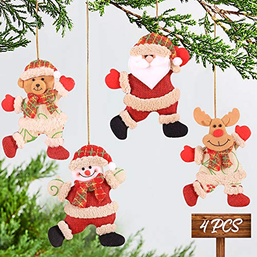 MMTX Adornos navideños Decoraciones, Navidad Decoración Colgante Papá Noel Muñeco de Nieve Reno Muñeco para árbol de Navidad Colgante Mesa Chimenea Decoración para Fiestas navideñas Regalos