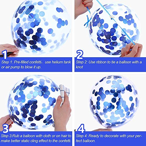 MMTX Cumpleaños Decoraciones Fiesta de Niño Azul Rojo Blanco Globos Set de Suministros para Fiestas Náutico Decoración Cupcake Toppers Abanicos de Papel Tatuaje para Baby Shower Favores de Fiesta