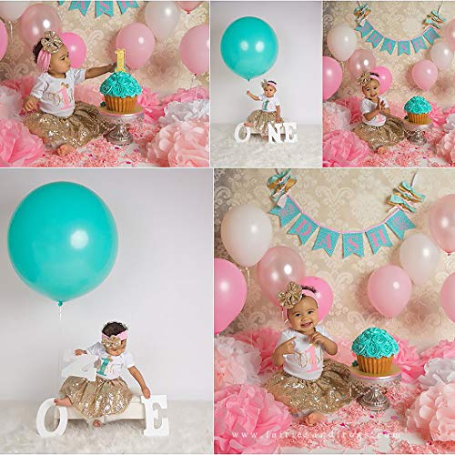 MMTX Decoraciones con globos de fiesta de feliz cumpleaños, pancarta de cumpleaños con globo de corazón para bodas para niños, cumpleaños Fiesta de bienvenida al bebé Decoraciones