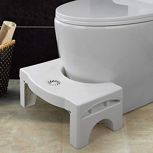 MNNE Multifuncional Plegable Eyacular Aseo Escabel Compacto baño Antideslizante Aseo Escabel Adecuado para Todos los Sanitarios y Cuartos de baño Que Ayuda a aliviar el estreñimiento