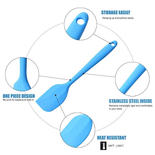 MOACC Espatula de Silicona Lenguas Cocina con Núcleo de Acero, No Tóxico, Antiadherente, Resistente al Calor, Utensilios para Cocina y Horneado, Set de 4 Piezas