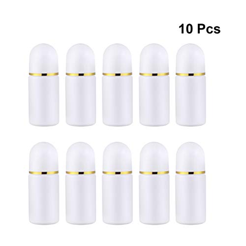 Mobestech 10 Piezas Botellas Vacías de Rollo de Plástico Botellas de Rodillo de Plástico Botellas de Desodorante de Rollo Recargables Contenedor de Desodorante DIY para Perfumes 50 Ml