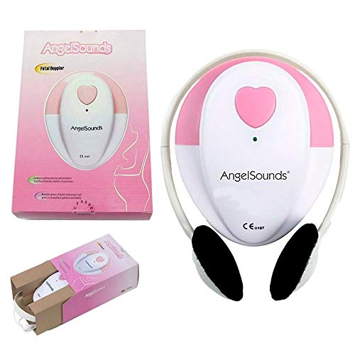 Mobiclinic, AngelSounds, Detector fetal, Monitor de latidos fetales, Detector de latidos portátil, Capacidad sonora, Monitoreo de Movimiento, Monitor de seguridad para bebés, Rosa
