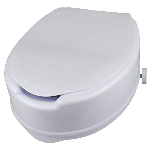 Mobiclinic, Elevador WC, Con tapa, 14 cm, Regulable, Blanco, Titán