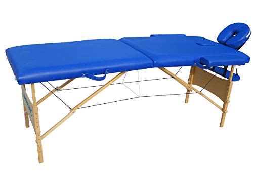 Mobiclinic, Light, Cama de Masaje, Camilla fisioterapia plegable, Reposacabezas, Masaje, Portátil, Madera, 186x60 cm, Azul