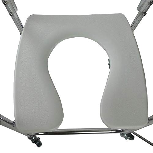 Mobiclinic, Manzanares, Silla para WC o inodoro para minusválidos y ancianos, silla orinal plegable, ayuda para baño, reposabrazos, aluminio, asiento ergonómico, conteras antideslizates, azul