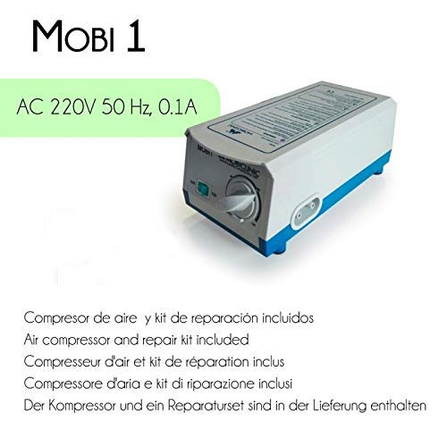 Mobiclinic, Mobi 1, Colchón antiescaras de aire alternante, con motor compresor, PVC médico ignífugo, 200 x 90 x 7, 130 celdas, color Beige