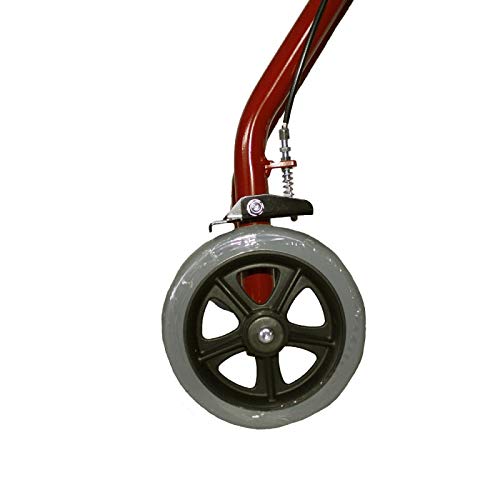 Mobiclinic, Modelo Alhambra, Andador para mayores, minusválidos, adultos o ancianos, de aluminio, ligero, plegable, con asiento y 4 ruedas, Color Granate