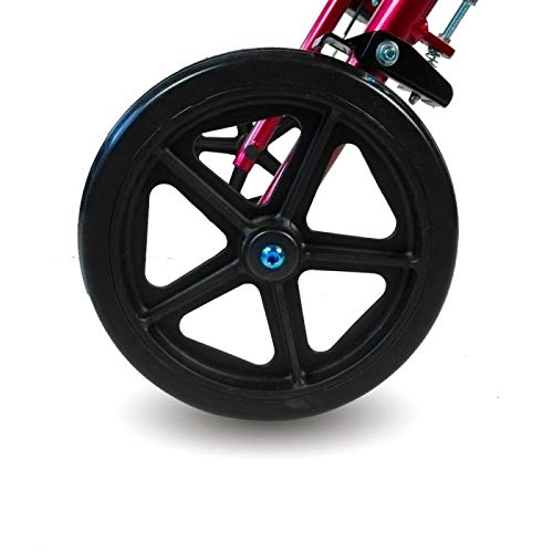 Mobiclinic, Modelo Colón, Andador y silla de ruedas para minusvalidos, ancianos, adultos o mayores, 2 en 1, de aluminio, ligero, plegable, con asiento y 4 ruedas. Color Burdeos