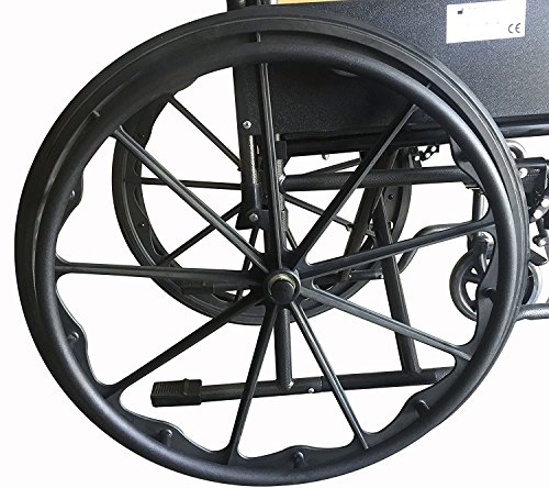 Mobiclinic, modelo S220, Silla de ruedas plegable premium, autopropulsable, ortopédica, para minusválidos y ancianos, reposapiés y reposabrazos abatibles, color Negro, asiento 40 cm, ultraligera