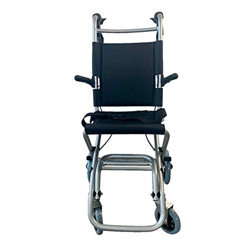 Mobiclinic, Neptuno, Silla de ruedas de tránsito para ancianos y minusválidos, plegable, aluminio, reposapiés y reposabrazos abatibles, asiento, ultraligera, frenos en manetas, negro