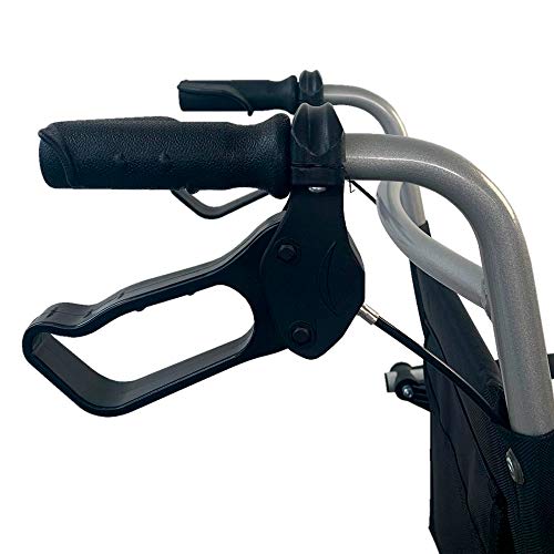 Mobiclinic, Neptuno, Silla de ruedas de tránsito para ancianos y minusválidos, plegable, aluminio, reposapiés y reposabrazos abatibles, asiento, ultraligera, frenos en manetas, negro