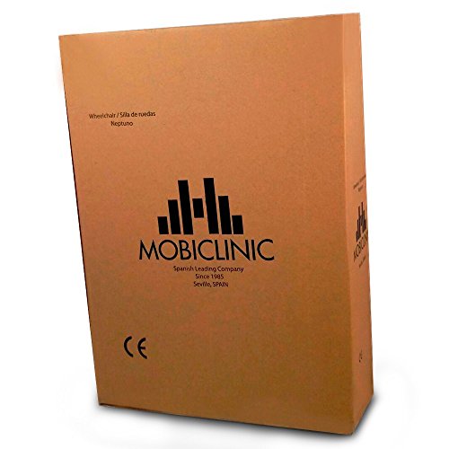 Mobiclinic, Neptuno, Silla de ruedas de tránsito para ancianos y minusválidos, plegable, aluminio, reposapiés y reposabrazos abatibles, asiento, ultraligera, frenos en manetas, negro