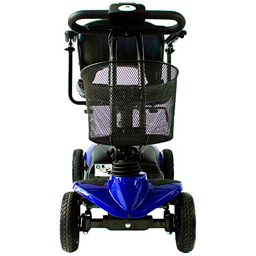 Mobiclinic, Virgo, Scooter eléctrico minusválido, personas con movilidad reducida, adultos, discapacitados, 4 ruedas, Desmontable, Manillar plegable, Auton. 10 km, 12V, Azul