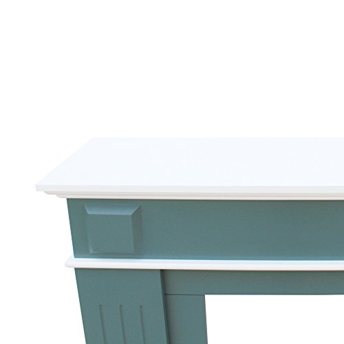 Mobili Rebecca® Marco de Chimenea Falsa para Pared Decoración Moderna Madera MDF Blanco Verde Dormitorio Sala de Estar (Cod. RE6054)